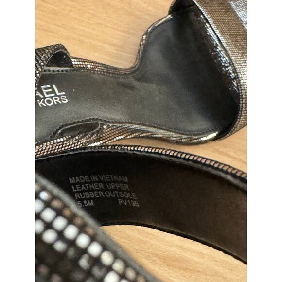 NIB! Michael Michael Kors Mila Metallic Foil Suede Sandal - Picture 9 of 9